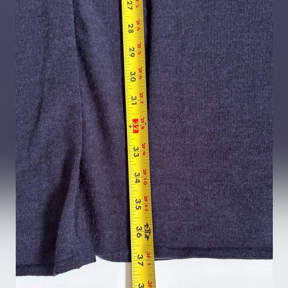 Eileen Fisher Open Front Merino Wool Long Cardigan in Navy Blue size Medium - Picture 11 of 14